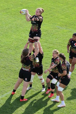 280825 - Wales Women Rugby World Cup Training Session - Abbie Fleming during a Wales rugby training session ahead of their Women’s Rugby World Cup match against Canada