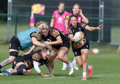 280825 - Wales Women Rugby World Cup Training Session - Meg Davies during a Wales rugby training session ahead of their Women’s Rugby World Cup match against Canada