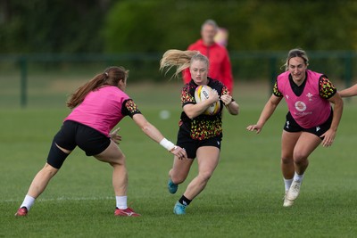280825 - Wales Women Rugby World Cup Training Session - Seren Lockwood during a Wales rugby training session ahead of their Women’s Rugby World Cup match against Canada