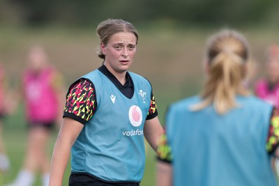 280825 - Wales Women Rugby World Cup Training Session - Tilly Vucaj during a Wales rugby training session ahead of their Women’s Rugby World Cup match against Canada