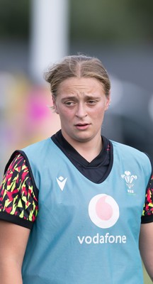 280825 - Wales Women Rugby World Cup Training Session - Tilly Vucaj during a Wales rugby training session ahead of their Women’s Rugby World Cup match against Canada