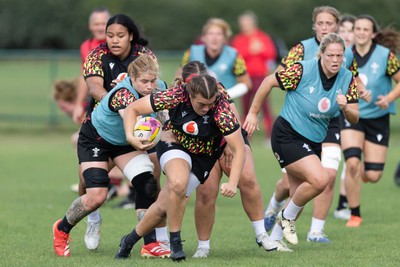 280825 - Wales Women Rugby World Cup Training Session - Carys Phillips during a Wales rugby training session ahead of their Women’s Rugby World Cup match against Canada