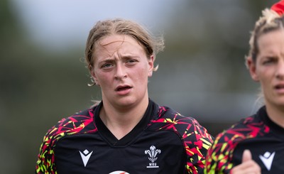 280825 - Wales Women Rugby World Cup Training Session - Tilly Vucaj during a Wales rugby training session ahead of their Women’s Rugby World Cup match against Canada
