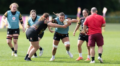 280825 - Wales Women Rugby World Cup Training Session - Bryonie King during a Wales rugby training session ahead of their Women’s Rugby World Cup match against Canada
