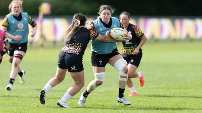 280825 - Wales Women Rugby World Cup Training Session - Gwen Crabb during a Wales rugby training session ahead of their Women’s Rugby World Cup match against Canada