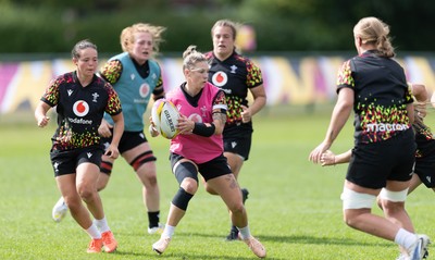 280825 - Wales Women Rugby World Cup Training Session - Keira Bevan during a Wales rugby training session ahead of their Women’s Rugby World Cup match against Canada