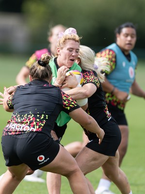 280825 - Wales Women Rugby World Cup Training Session - Georgia Evans during a Wales rugby training session ahead of their Women’s Rugby World Cup match against Canada