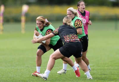 280825 - Wales Women Rugby World Cup Training Session - Georgia Evans during a Wales rugby training session ahead of their Women’s Rugby World Cup match against Canada