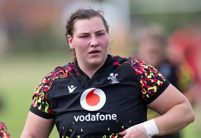 280825 - Wales Women Rugby World Cup Training Session - Gwenllian Pyrs during a Wales rugby training session ahead of their Women’s Rugby World Cup match against Canada