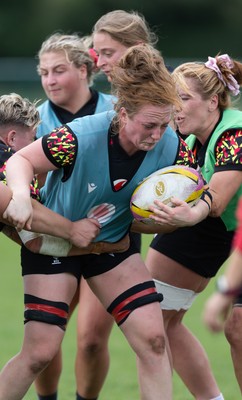 280825 - Wales Women Rugby World Cup Training Session - Abbie Fleming during a Wales rugby training session ahead of their Women’s Rugby World Cup match against Canada