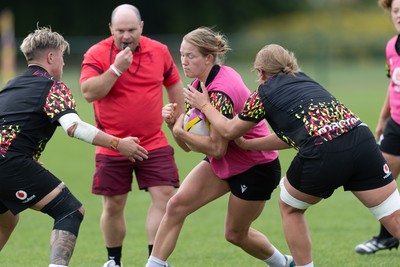 280825 - Wales Women Rugby World Cup Training Session - Carys Cox during a Wales rugby training session ahead of their Women’s Rugby World Cup match against Canada