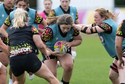 280825 - Wales Women Rugby World Cup Training Session - Maisie Davies during a Wales rugby training session ahead of their Women’s Rugby World Cup match against Canada