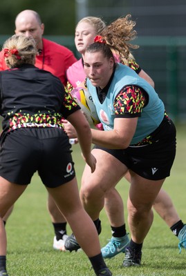 280825 - Wales Women Rugby World Cup Training Session - Gwenllian Pyrs during a Wales rugby training session ahead of their Women’s Rugby World Cup match against Canada