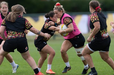 280825 - Wales Women Rugby World Cup Training Session - Kerin Lake during a Wales rugby training session ahead of their Women’s Rugby World Cup match against Canada