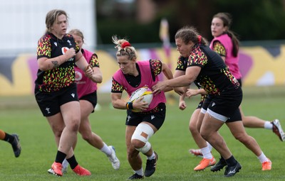 280825 - Wales Women Rugby World Cup Training Session - Kerin Lake during a Wales rugby training session ahead of their Women’s Rugby World Cup match against Canada