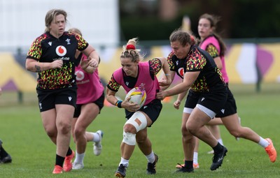 280825 - Wales Women Rugby World Cup Training Session - Kerin Lake during a Wales rugby training session ahead of their Women’s Rugby World Cup match against Canada