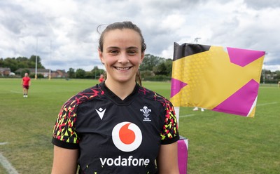 280825 - Wales Women Rugby World Cup Training Session - Branwen Metcalfe, who will win her first senior Welsh cap if she comes off the bench, during a Wales rugby training session ahead of their Women’s Rugby World Cup match against Canada