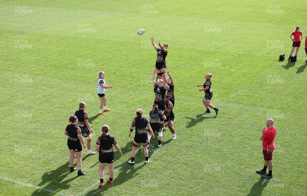 280825 - Wales Women Rugby World Cup Training Session - Branwen Metcalfe during a Wales rugby training session ahead of their Women’s Rugby World Cup match against Canada