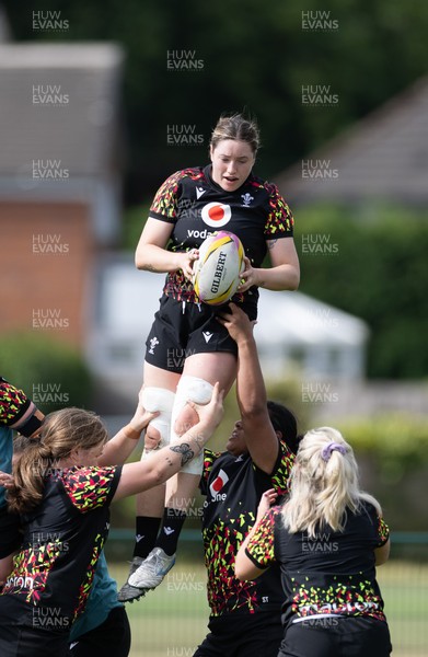 280825 - Wales Women Rugby World Cup Training Session - Gwen Crabb during a Wales rugby training session ahead of their Women’s Rugby World Cup match against Canada