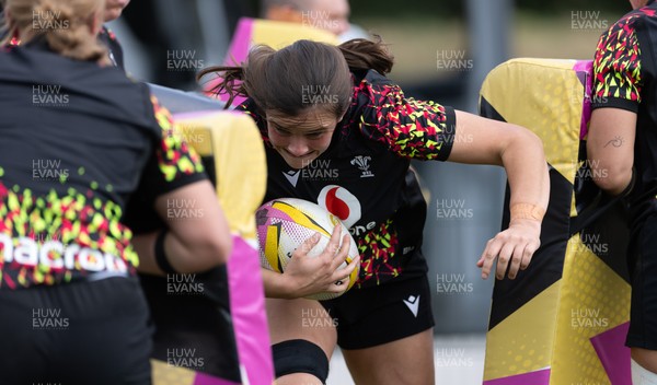 280825 - Wales Women Rugby World Cup Training Session - Branwen Metcalfe during a Wales rugby training session ahead of their Women’s Rugby World Cup match against Canada