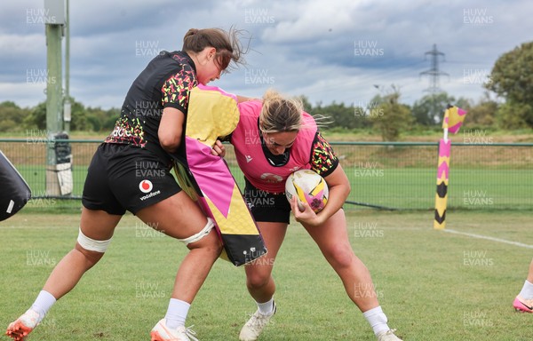 280825 - Wales Women Rugby World Cup Training Session - Courtney Keight during a Wales rugby training session ahead of their Women’s Rugby World Cup match against Canada