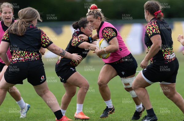 280825 - Wales Women Rugby World Cup Training Session - Kerin Lake during a Wales rugby training session ahead of their Women’s Rugby World Cup match against Canada