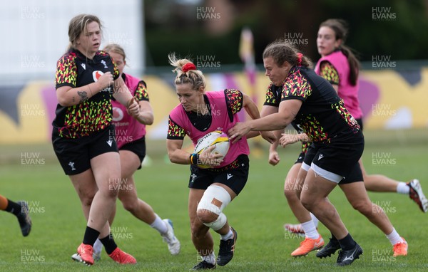 280825 - Wales Women Rugby World Cup Training Session - Kerin Lake during a Wales rugby training session ahead of their Women’s Rugby World Cup match against Canada