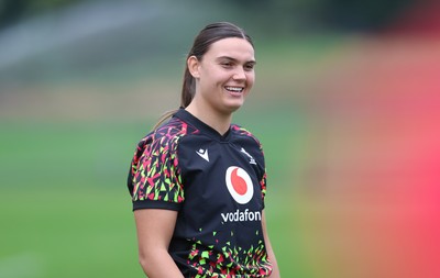 180825 - Wales Women Training Session - Bryonie King during a Wales Women training session ahead of their first Women’s Rugby World Cup match against Scotland