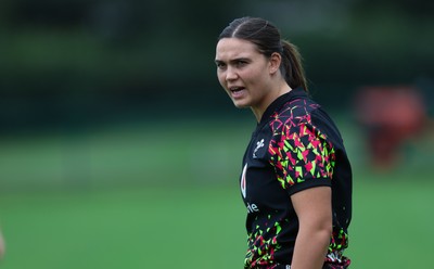 180825 - Wales Women Training Session - Bryonie King during a Wales Women training session ahead of their first Women’s Rugby World Cup match against Scotland