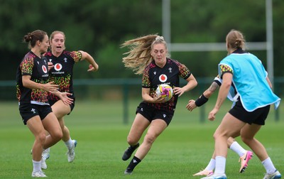 180825 - Wales Women Training Session - Hannah Dallavalle during a Wales Women training session ahead of their first Women’s Rugby World Cup match against Scotland
