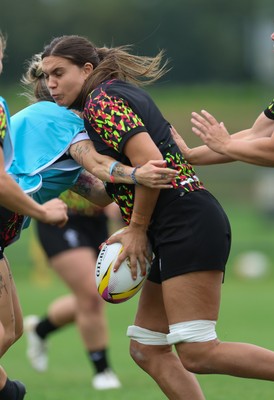 180825 - Wales Women Training Session - Bryonie King during a Wales Women training session ahead of their first Women’s Rugby World Cup match against Scotland