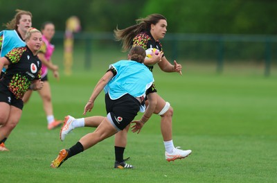 180825 - Wales Women Training Session - Bryonie King during a Wales Women training session ahead of their first Women’s Rugby World Cup match against Scotland