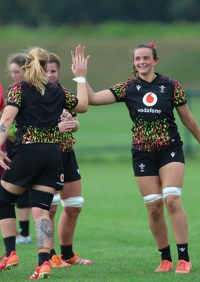 180825 - Wales Women Training Session - Branwen Metcalfe and Bethan Lewis during a Wales Women training session ahead of their first Women’s Rugby World Cup match against Scotland