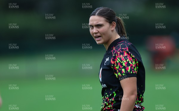 180825 - Wales Women Training Session - Bryonie King during a Wales Women training session ahead of their first Women’s Rugby World Cup match against Scotland