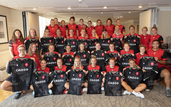260822 - Wales Women Shirt Presentation - The Wales team are presented with their match shirts ahead of the game against Canada