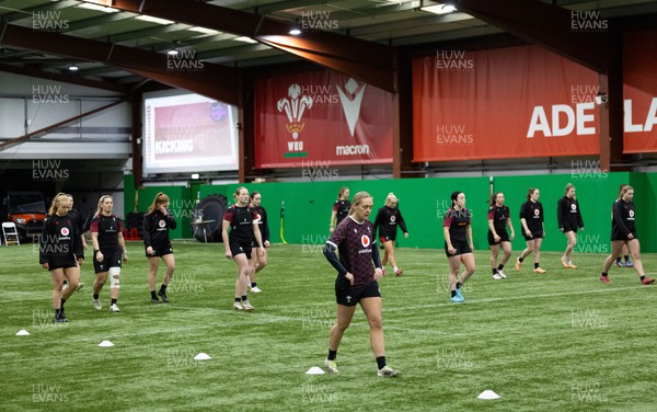 120324 - Wales Women skills session - Wales women squad members during a skills session ahead of the start of the Women’s 6 Nations