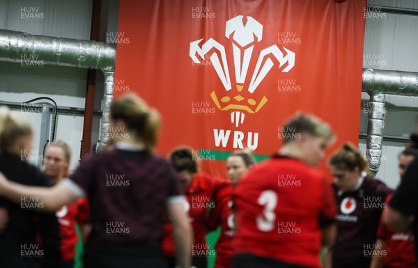 120324 - Wales Women skills session - Wales women squad members during a skills session ahead of the start of the Women’s 6 Nations