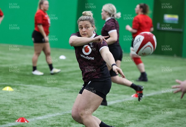 120324 - Wales Women skills session - Jenni Scoble during a skills session ahead of the start of the Women’s 6 Nations