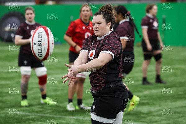 120324 - Wales Women skills session - Abbey Constable during a skills session ahead of the start of the Women’s 6 Nations