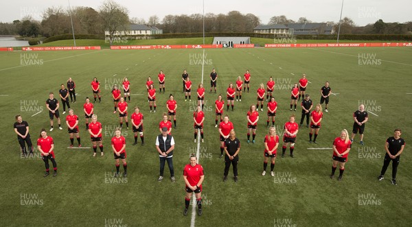 010421 - Wales Women Rugby Squad Photograph ahead of the start of the 2021 Women's Six Nations