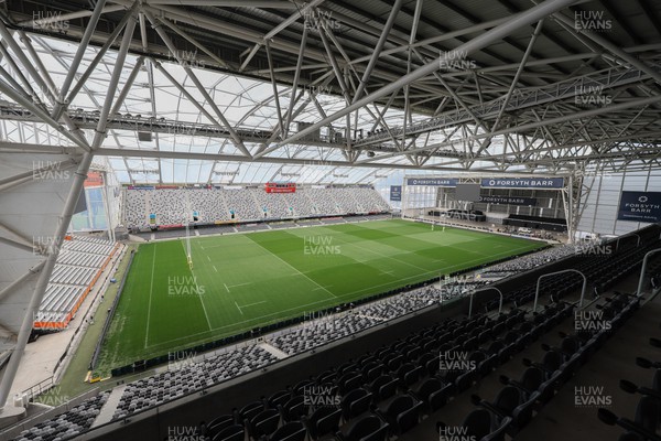 261023 - Wales’ Women Stadium Orientation and Kickers Session - A general view of the Forsyth Barr Stadium in Dunedin where Wales women will play New Zealand in WCV1