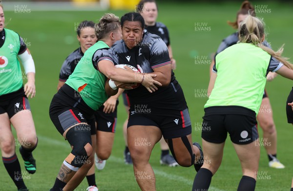 010923 - Wales Women Rugby training session - Sisilia Tuipulotu during a training session in the build up to the WXV matches in New Zealand
