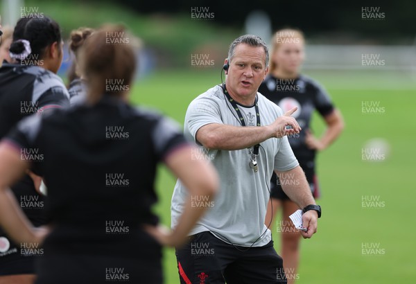010923 - Wales Women Rugby training session - Shaun Connor during a training session in the build up to the WXV matches in New Zealand