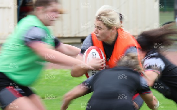 010923 - Wales Women Rugby training session - Carys Williams Morris during a training session in the build up to the WXV matches in New Zealand