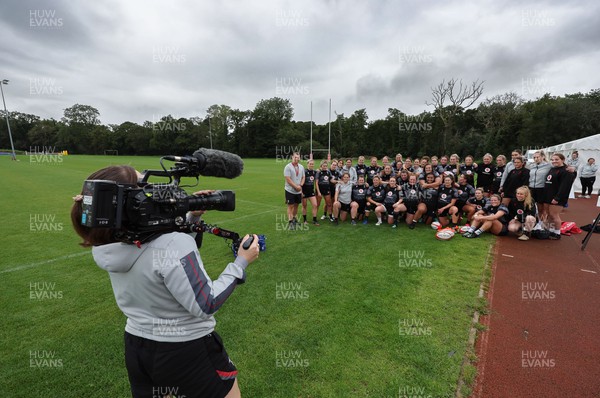 010923 - Wales Women Rugby training session - The Wales Women’s team film a good luck message to the Men’s team ahead of the Rugby World Cup
