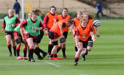 010421 - Wales Women Rugby Squad Training session - Cara Hope of Wales during  training session ahead of the start of the Women's Six Nations