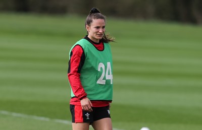 010421 - Wales Women Rugby Squad Training session - Jasmine Joyce of Wales during training session ahead of the start of the Women's Six Nations