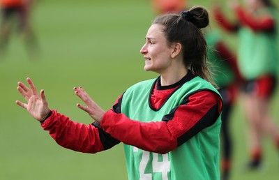 010421 - Wales Women Rugby Squad Training session - Jasmine Joyce of Wales during training session ahead of the start of the Women's Six Nations