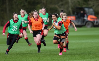 010421 - Wales Women Rugby Squad Training session - Georgia Evans of Wales during training session ahead of the start of the Women's Six Nations