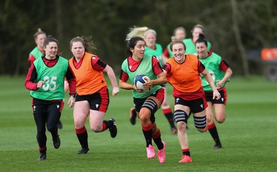 010421 - Wales Women Rugby Squad Training session - Georgia Evans of Wales during training session ahead of the start of the Women's Six Nations